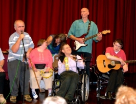 Four of the Awardees performing with Charles Daniels and Mary Kipling, the two tutors.